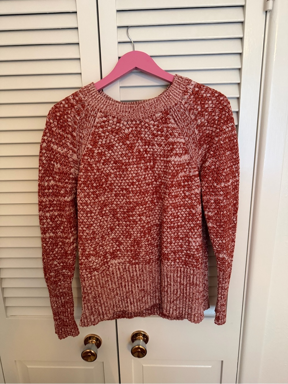 Universal Thread Rust Red Cream Marled Knit Sweater Large